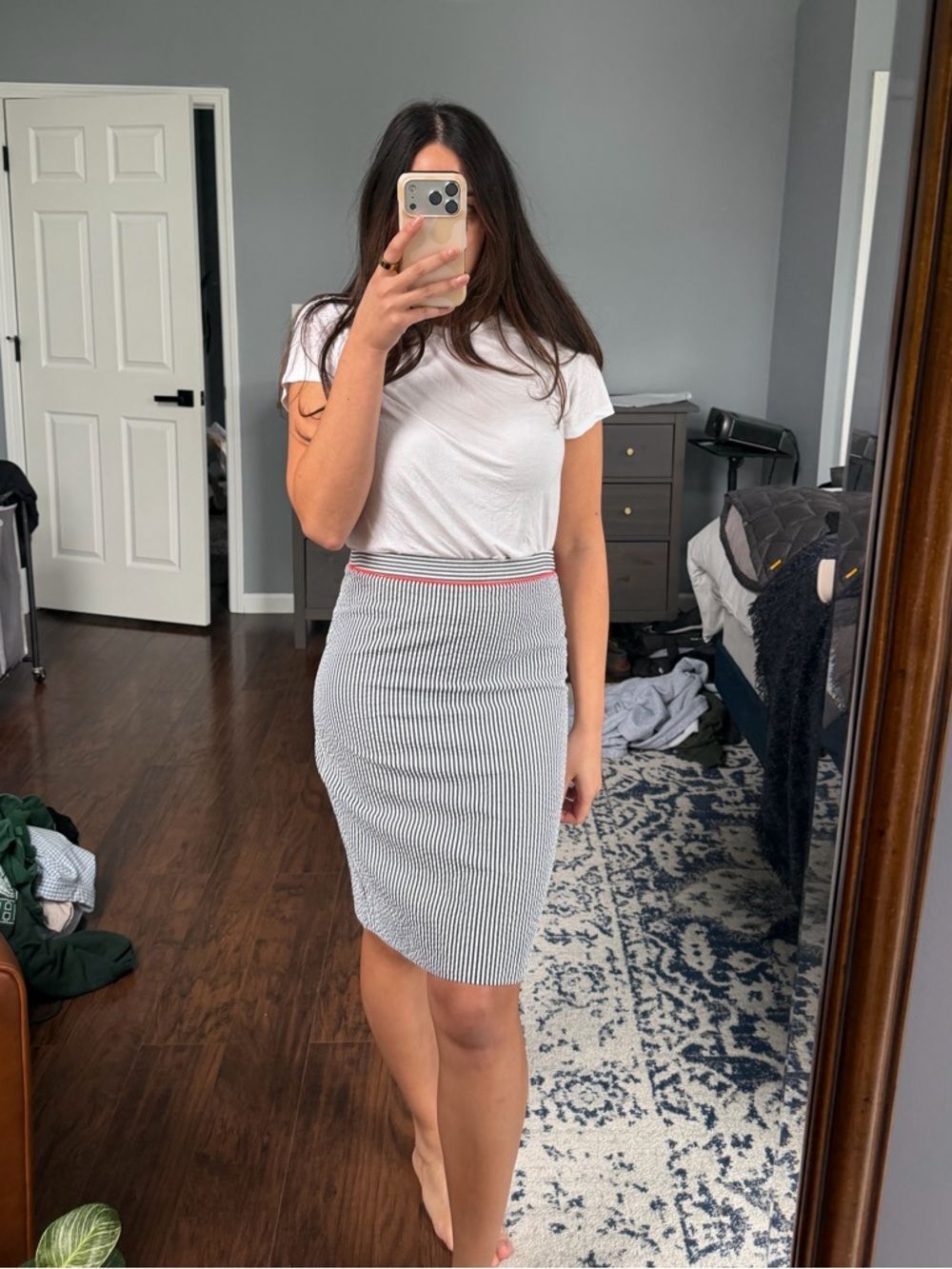 Seer Sucker Pencil Skirt
